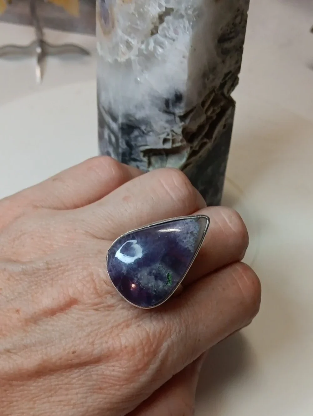 Purple Teardrop Stone Ring - Women Jewelry
